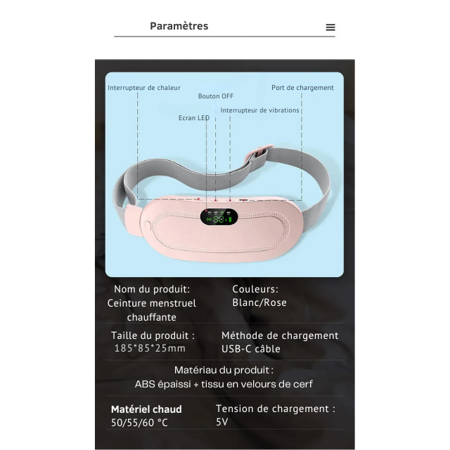 Ceinture menstruelle chauffante🔥😌