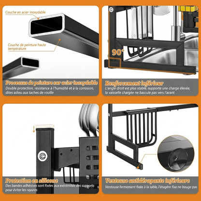 Egouttoir à Vaisselle Extensible Acier Inoxydable