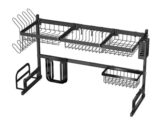 Egouttoir à Vaisselle Extensible Noir Mat