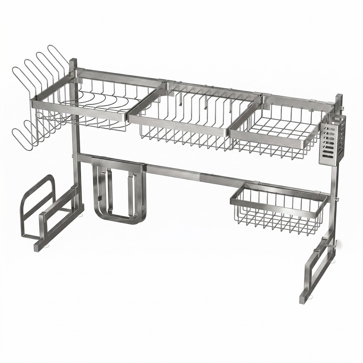 Égouttoir à vaisselle extensible en acier inoxydable au-dessus de l'évier